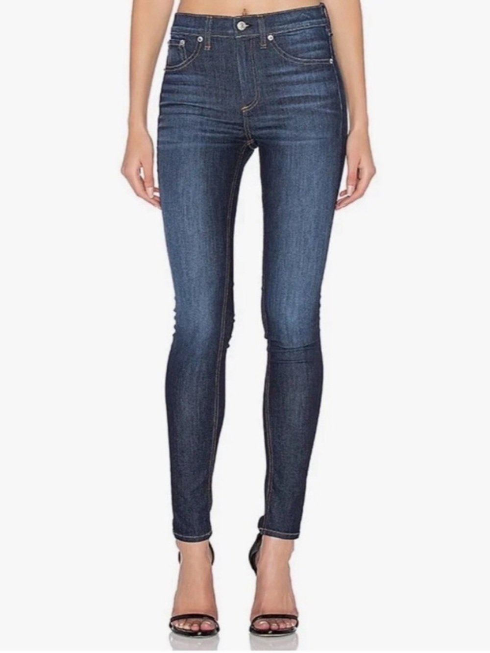 rag & bone Dark Blue High-Rise Skinny Jeans